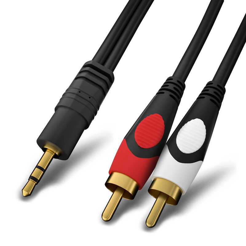 factory experience 1M 5m 10m Gold plated 2RCA to 3.5mm male to male audio stereo cable 3.5mm to 2 rca cable
