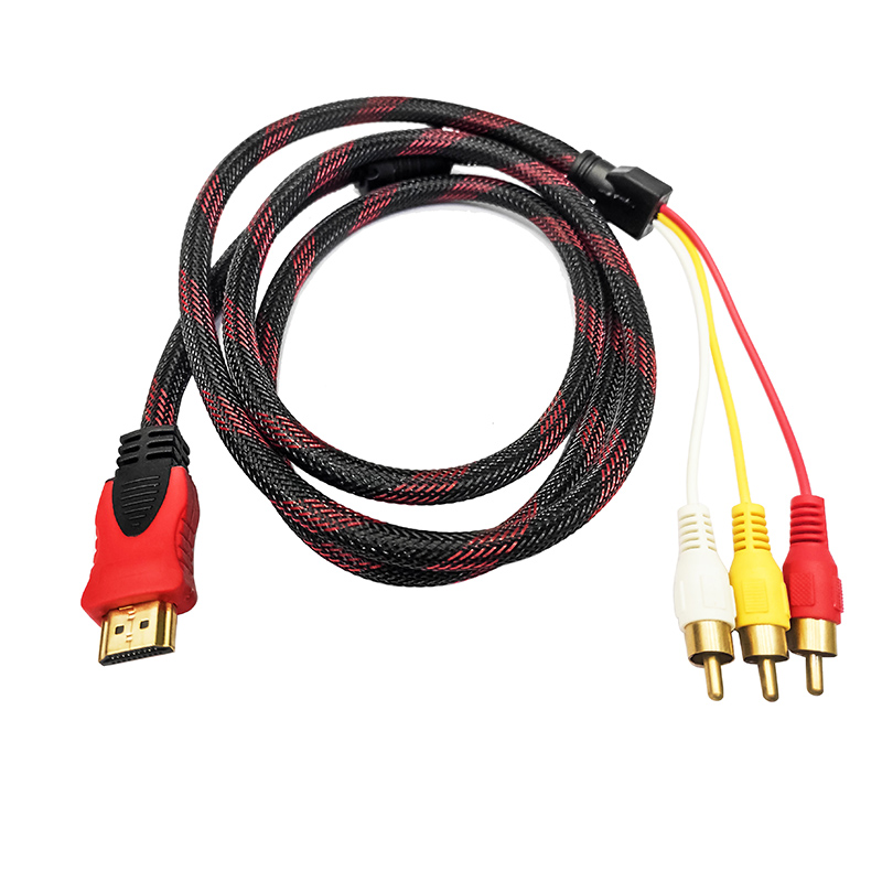 1.5M Hdmi Male TO 3 RCA AV Video Component Convert Cable HDMI TO 3RCA Cord Adapter For DVD HDTV STB 1080P