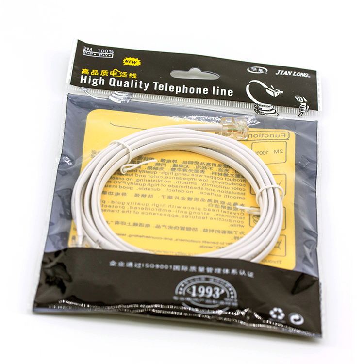 6P4C 4P4C flexible telephone cable 4 wire rj11 telephone cable flexible telephone cable 1m2m3m5m