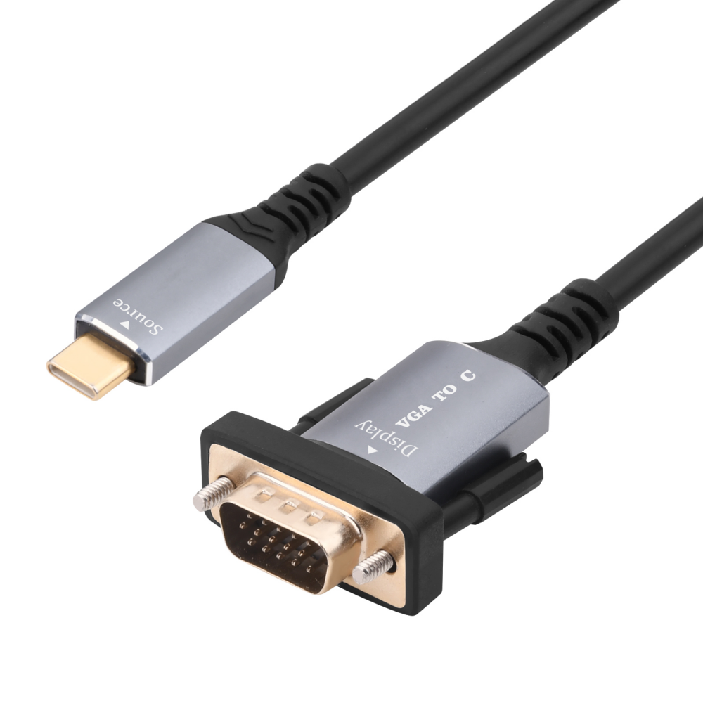 1.8m USB C to VGA Adapter Cable 1080P Type C VGA Converter for Laptop UHD Projector for HDMI Connector for Speaker HDTV 